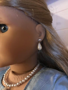 Pearl Earring Dangles for 18 inch Dolls DANGLES ONLY