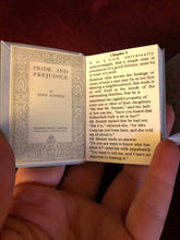 Load image into Gallery viewer, Jane Austen&#39;s Trio of miniature books for 18 inch Dolls - Sense and Sensibility, Mansfield Park &amp; Pride and Prejudice 1:3 Scale
