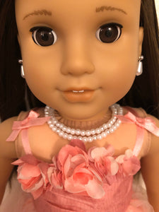 Double Strand Pearl Necklace for 18 inch Dolls | Doll Jewelry | Doll Necklace