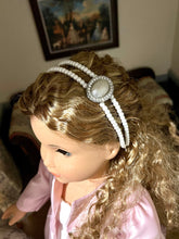 Load image into Gallery viewer, Pearl Double Headband with a Pearl Embellishment for 18 inch Dolls | Doll Jewelry
