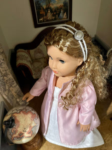 Pearl Double Headband with a Pearl Embellishment for 18 inch Dolls | Doll Jewelry