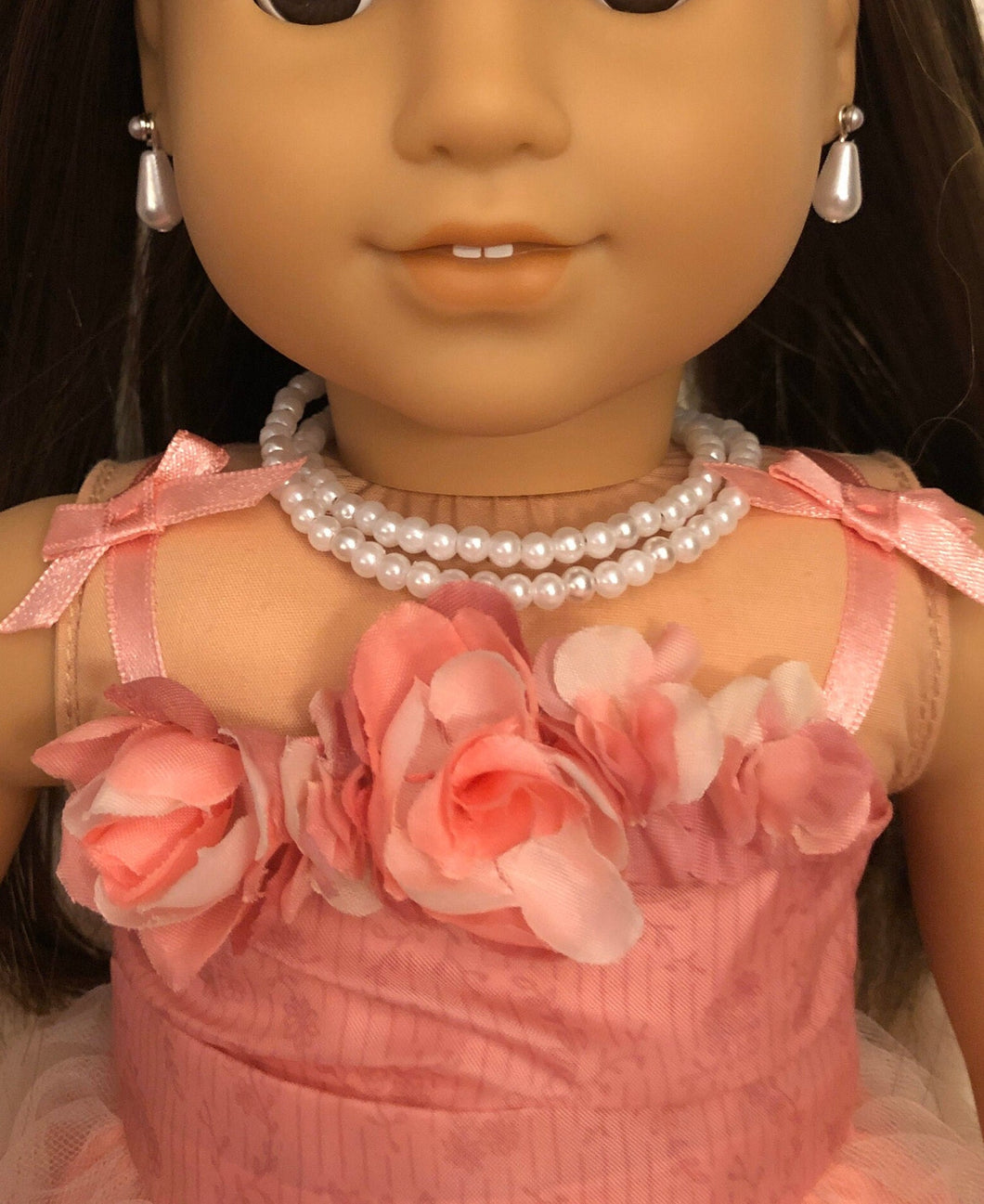 Double Strand Pearl Necklace for 18 inch Dolls | Doll Jewelry | Doll Necklace