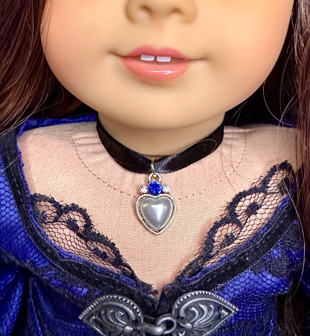 Heart of Pearl Choker Necklace for 18inch Dolls | Doll Jewelry