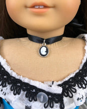 Load image into Gallery viewer, Black Cameo Choker Necklace for 18inch Dolls | Doll Jewelry
