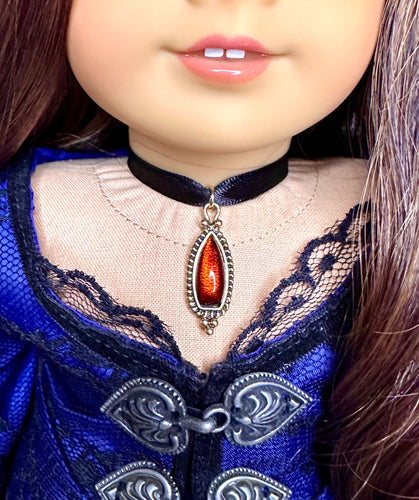 Ruby Red Choker Necklace for 18inch Dolls | Doll Jewelry