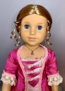 Pink Rhinestone Gold Necklace for 18inch Dolls | Doll Jewelry