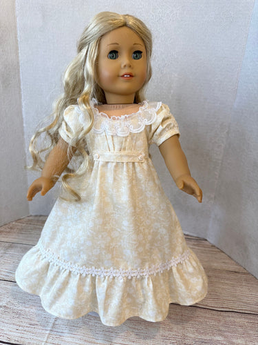 Regency Era Gown for 18 inch Dolls | Historical Doll Dress | Ready To Ship