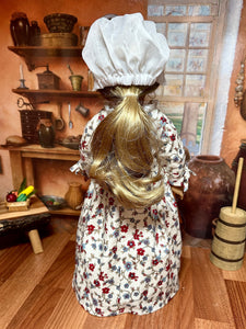 Betsy Ross Colonial Floral Dress with Colonial Cap and American Flag for 18 inch American Girl Dolls