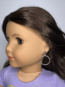 Silver Hoop Earring Dangles for 18 inch Dolls DANGLES ONLY