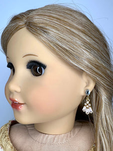 Gold Diamond Chandelier Earring Dangles for 18 inch Dolls with option to add Diamond 2mm Studs