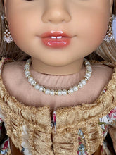 Load image into Gallery viewer, Pearl and Diamond Gold Bead Necklace for 18 inch Dolls | Doll Jewelry | A*G Dolls
