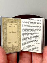 Load image into Gallery viewer, Jane Austen&#39;s Pride and Prejudice 1:6 scale doll sized miniature book for 12-14” Dolls or diaramas
