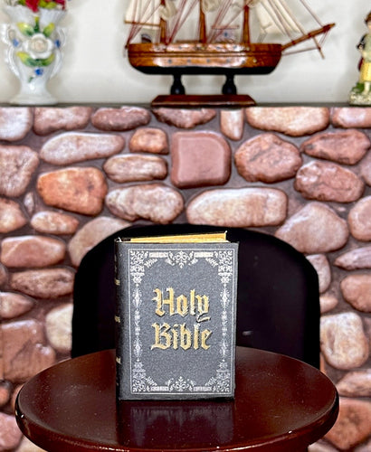 NEW! Gold Embossed Holy Bible Miniature Book for 18 inch Dolls 1:3 Scale | Family Bible |